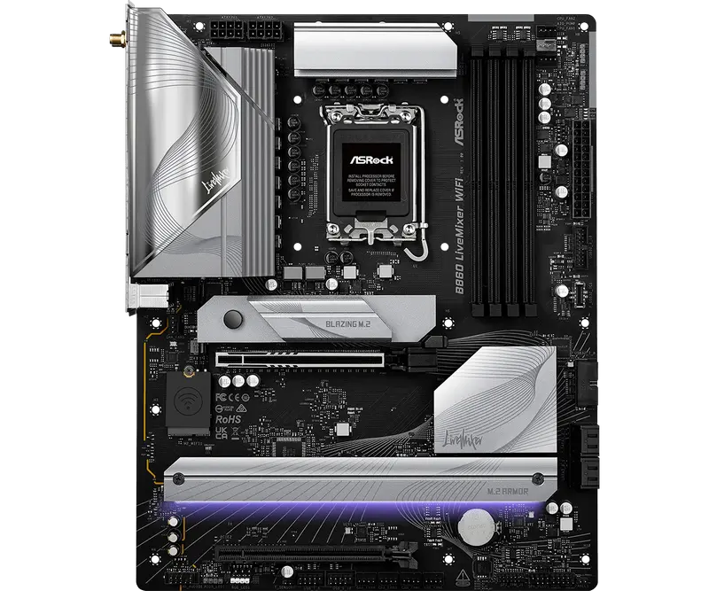 Placa de bază ASRock B860 LiveMixer WiFi, LGA1851, Intel B860, ATX