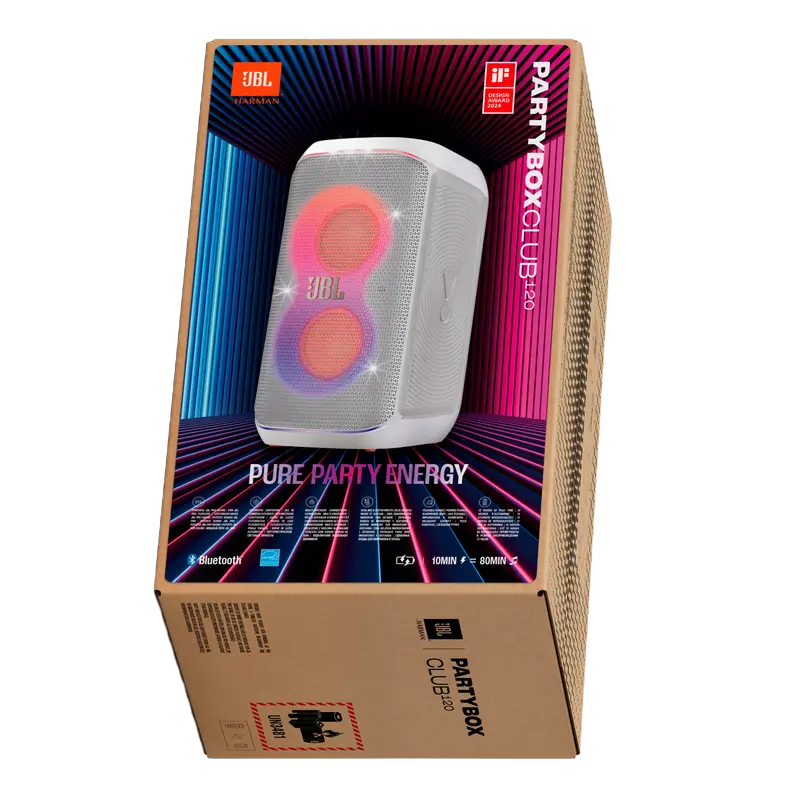 Sistem audio JBL PartyBox Club 120, Alb