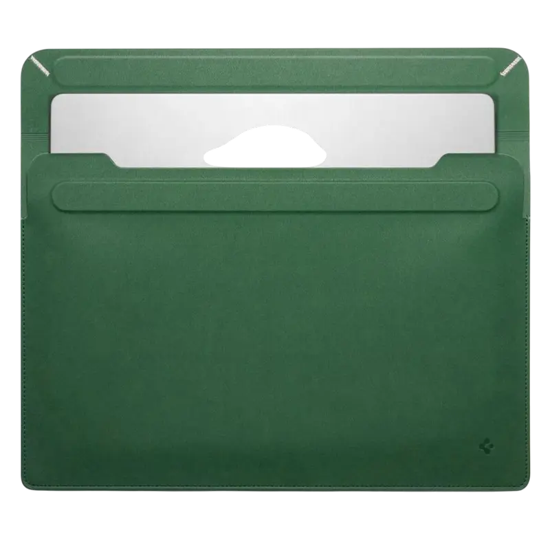 Husa pentru laptop Spigen Valentinus 13-14", Piele artificială, Jeju Green