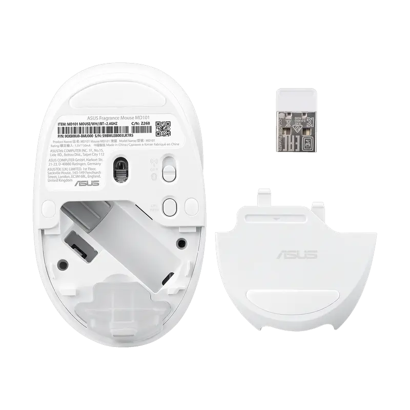 Mouse Wireless ASUS Fragrance MD101, Alb