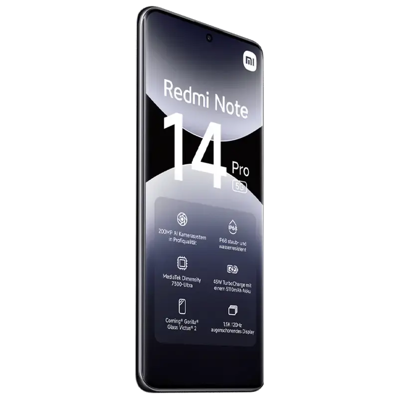 Smartphone Xiaomi Redmi Note 14 Pro 5G, 12GB/512GB, Midnight Black