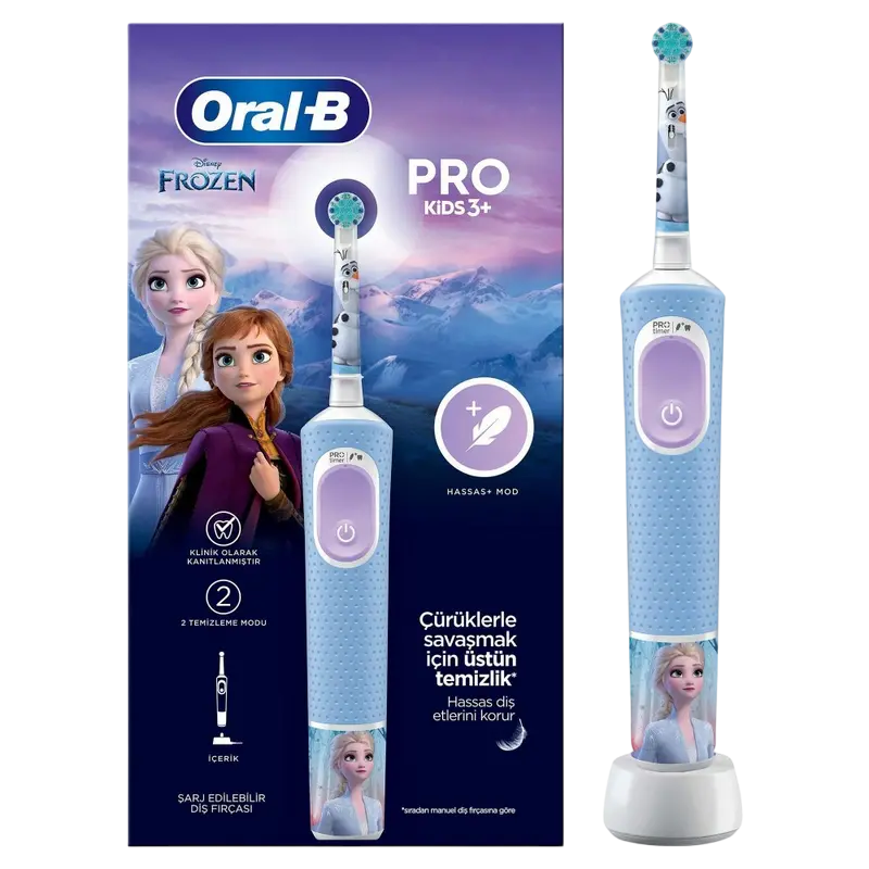 Periuță de dinți electrică Braun Oral-B Vitality PRO Kids Frozen, Albastru deschis