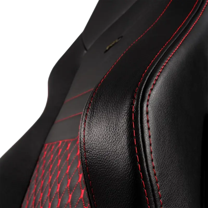 Игровое кресло Noblechairs Hero, Натуральная кожа, Черный | Красный