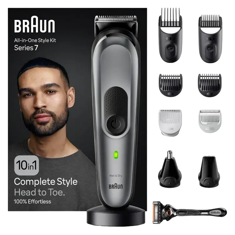 Trimmer pentru bărbați  Braun MGK7420, Gri