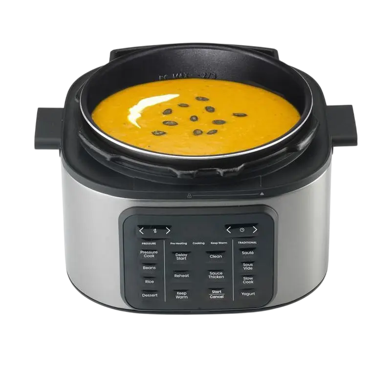 Aparat de gătit multifuncțional sub presiune Hisense HMC6SBK, Negru | Oțel inoxidabil