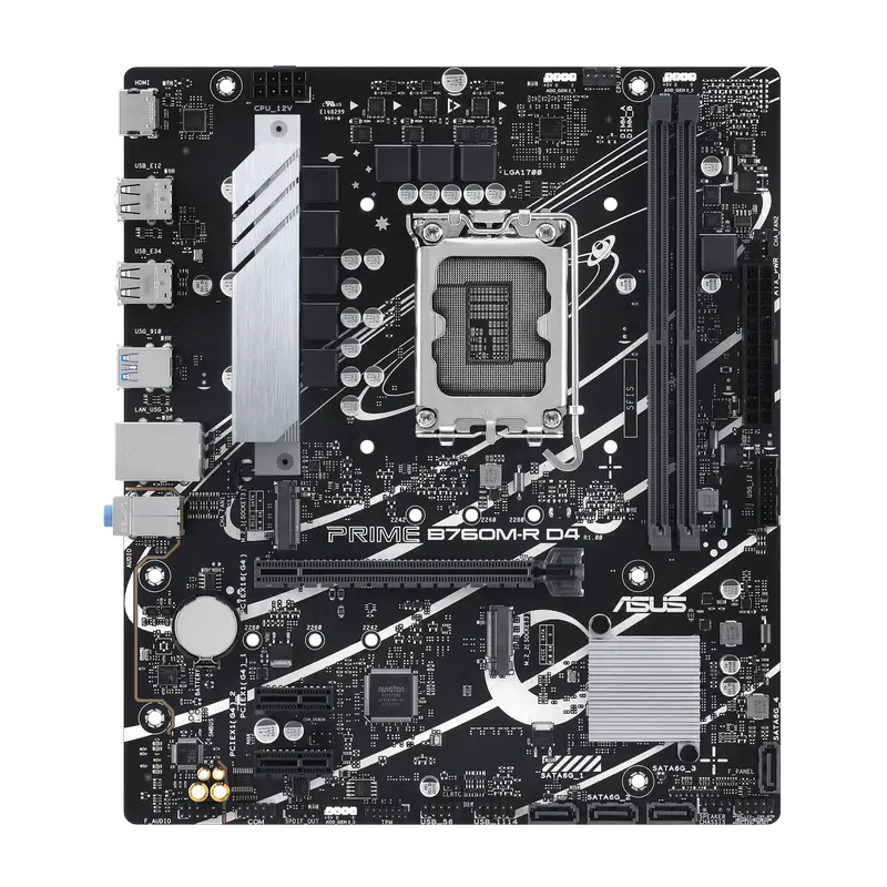 Placă de bază ASUS PRIME B760M-R D4, LGA1700, Intel B760, Micro-ATX