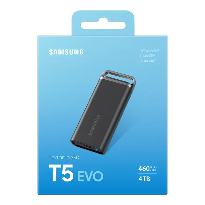 SSD portabil extern Samsung T5 EVO, 4 TB, Negru (MU-PH4T0S/EU)