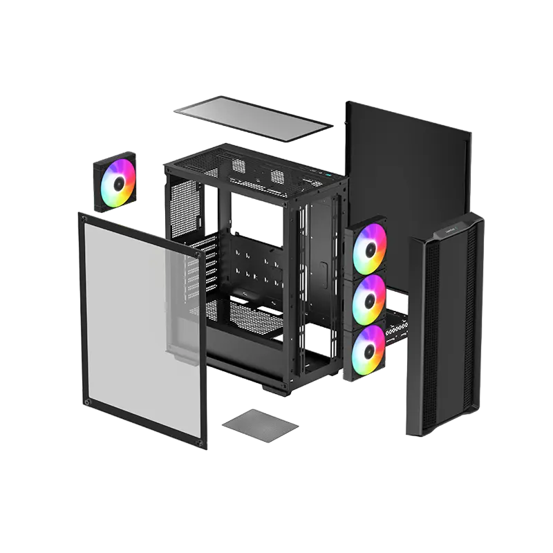 Carcasă PC Deepcool CC560  ARGB V2, Midi-Tower, Fără PSU, Negru