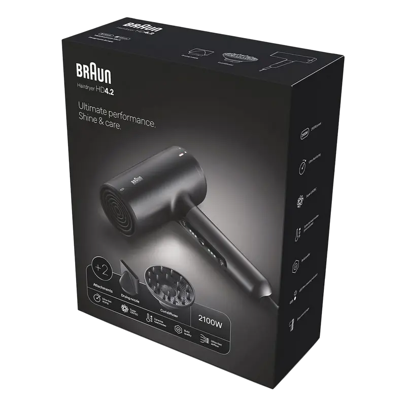 Uscător de păr Braun AD4.2, 2100W, Negru