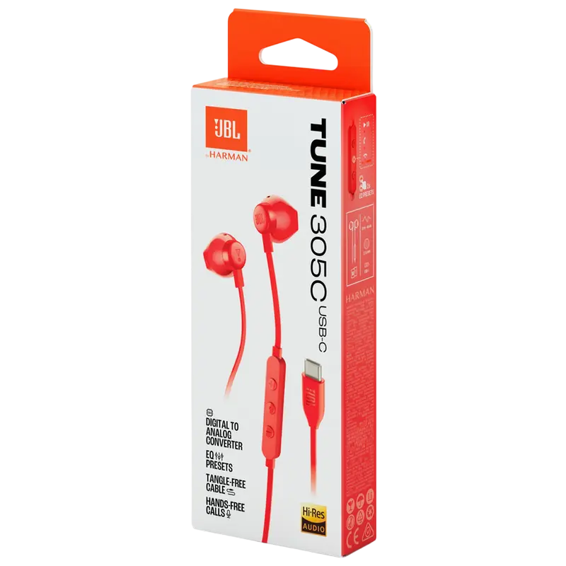 Căști JBL Tune 305C, Roșu