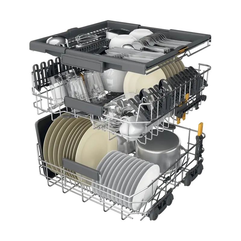 Mașină de spălat vase Whirlpool W7F HP33 X, Oțel inoxidabil