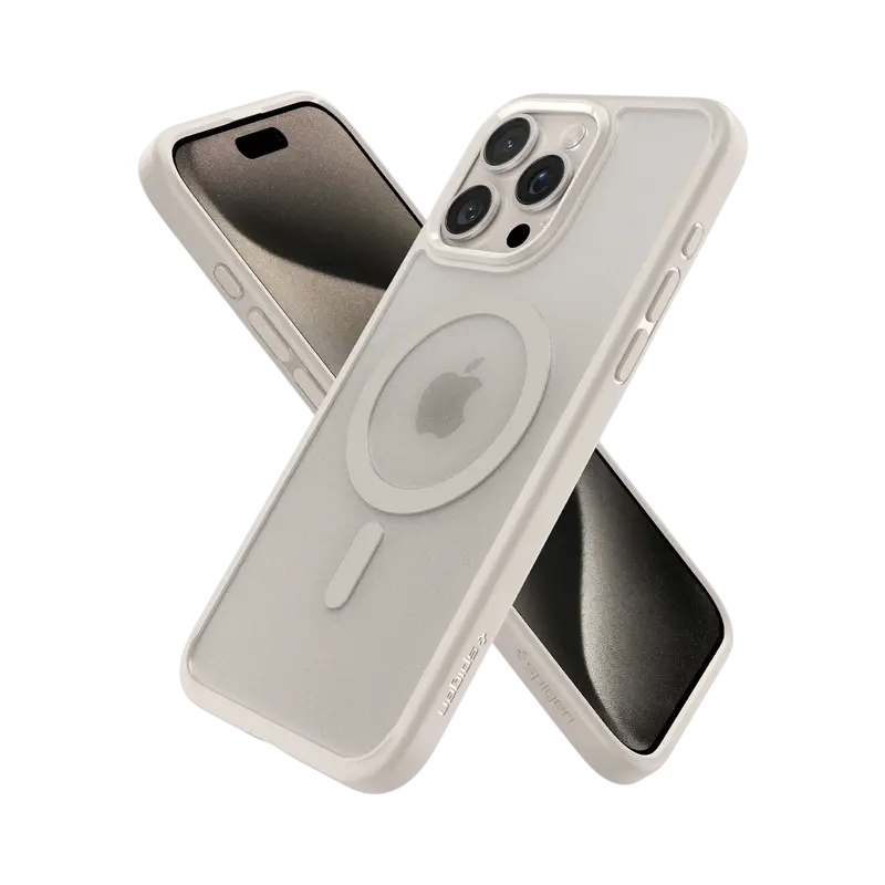 Husa Spigen iPhone 15 Pro Ultra Hybrid Mag, Titanium Natural Frost