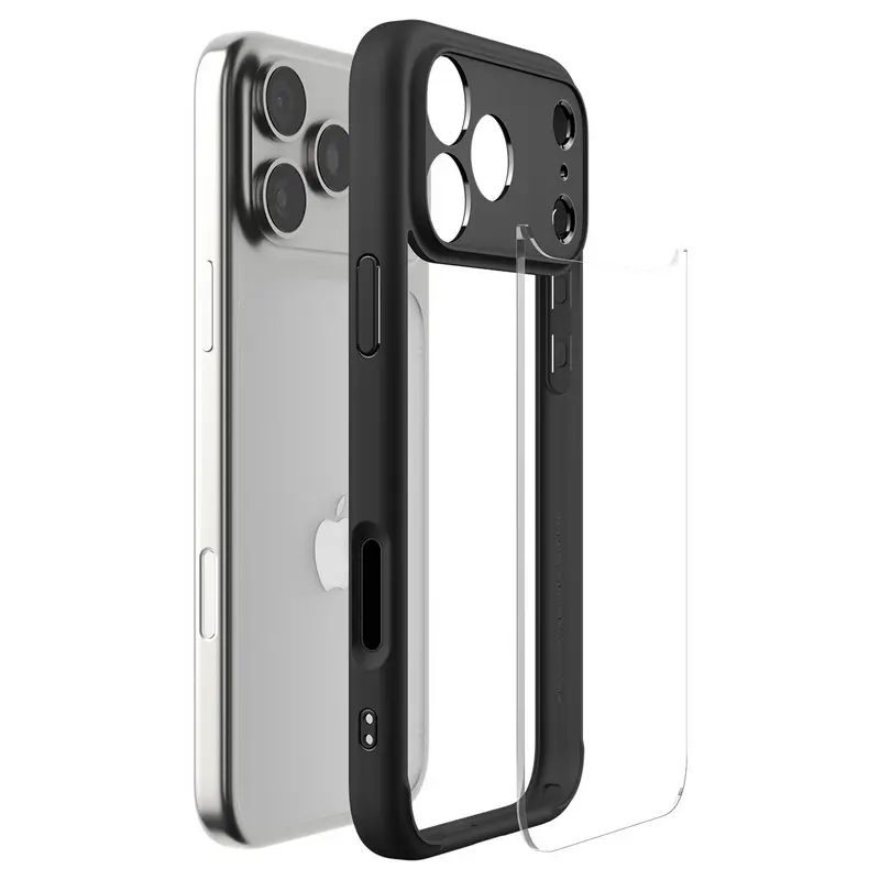 Husă Spigen Ultra Hybrid pentru Apple iPhone 17 Pro, Negru mat