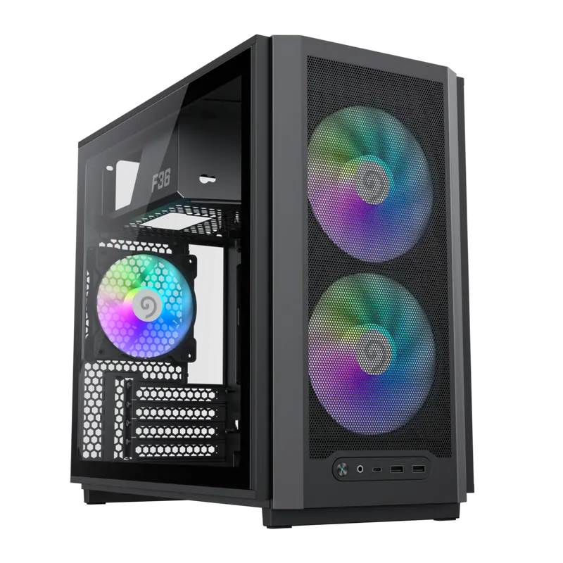 Carcasă PC Gamemax F36 BK, Mini-Tower, Fără PSU, Negru