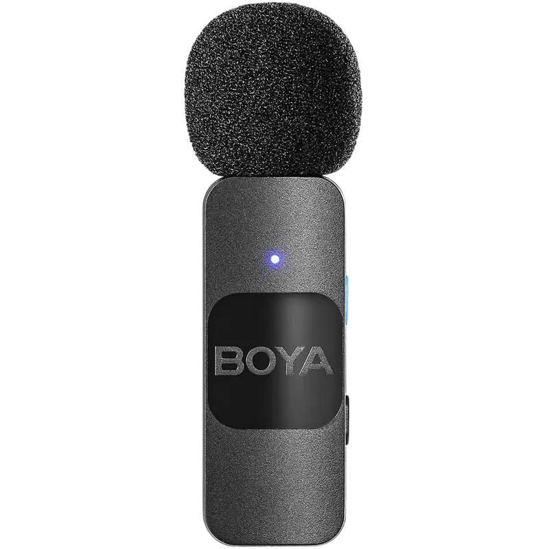 Microfon portabil pentru înregistrare vocală Boya BY-V1, Fără fir, Negru
