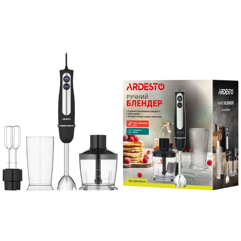 Blender de mână Ardesto HBG-800BDWHCH, Negru