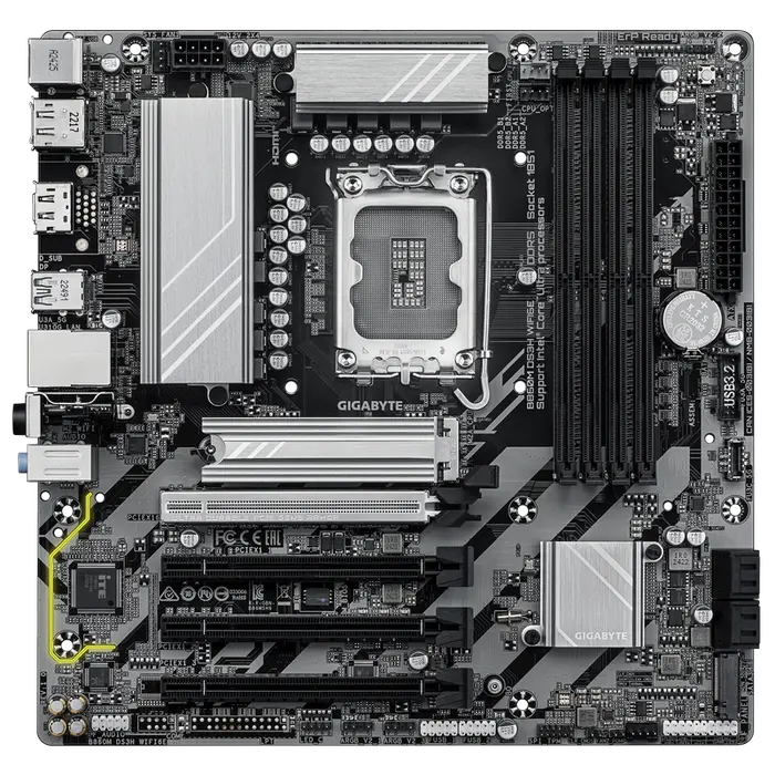 Placă de bază Gigabyte B860M DS3H WIFI6E, LGA1851, Intel B860, Micro-ATX