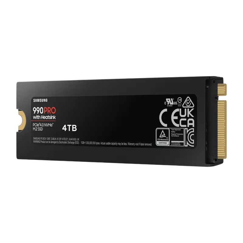 Unitate SSD Samsung 990 PRO cu radiator, 4000GB, MZ-V9P4T0GW