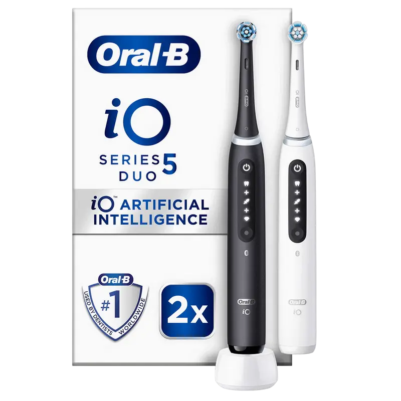 Periuță de dinți electrică Braun Oral-B iO5 Duo, Negru | Alb