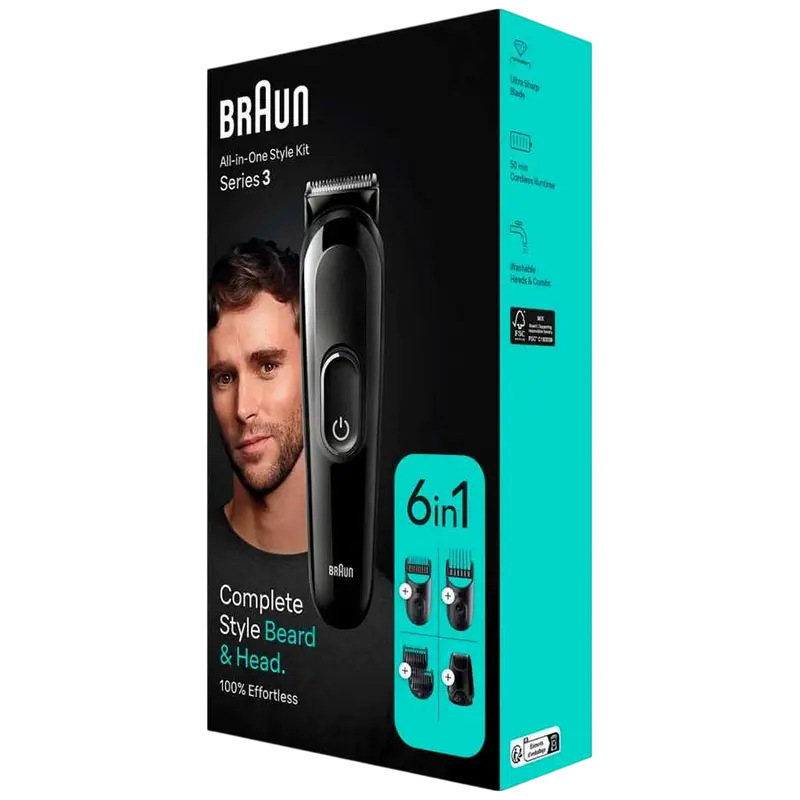 Trimmer pentru bărbați Braun MGK3410, Negru