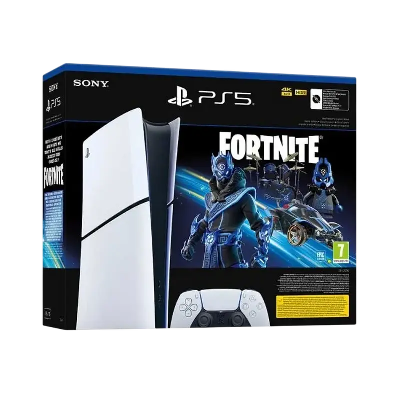 Consola de joc SONY PlayStation 5 Slim Digital Edition 1TB + Fortnite, Alb