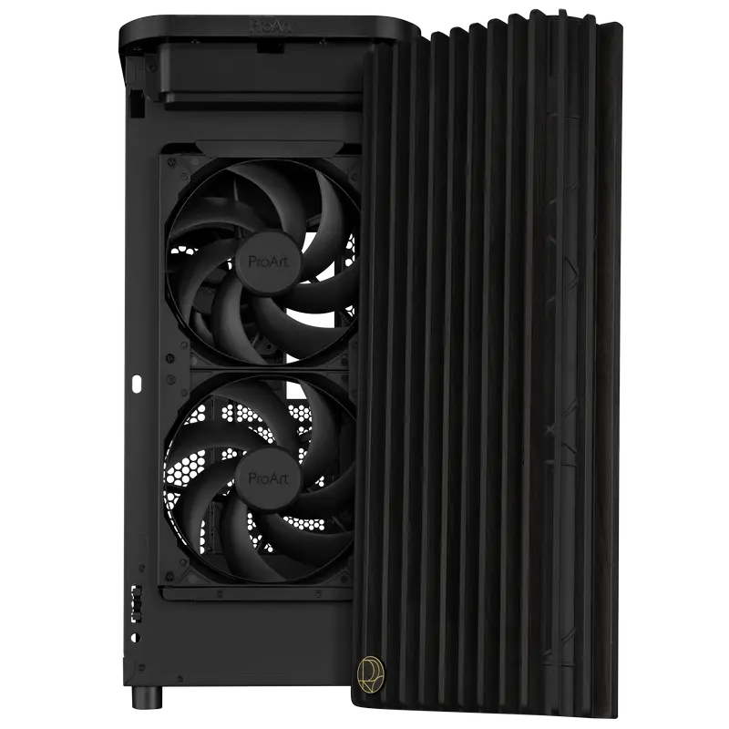 Carcasă PC ASUS ProArt PA401 Wood TG, Midi-Tower, Fără PSU, Negru
