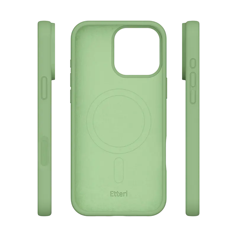 Чехол Etteri Silicone Mag для Apple iPhone 16 Pro Max, Светло-зеленый