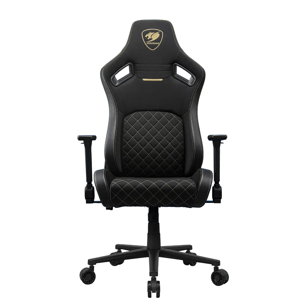 Scaun Gaming Cougar Defensor, Țesătură, PU Piele, Gold F