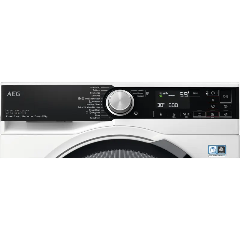 Mașină de spălat cu uscător AEG LWR85865O, 8kg, Alb