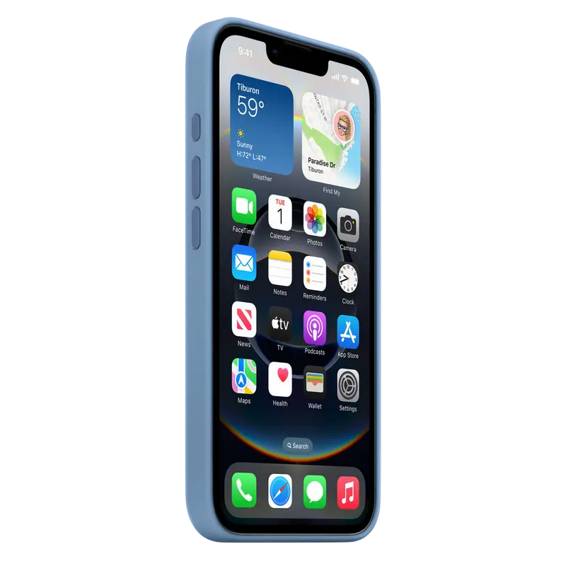 Husa Apple Silicone Case pentru iPhone 16e, Albastru de iarnă