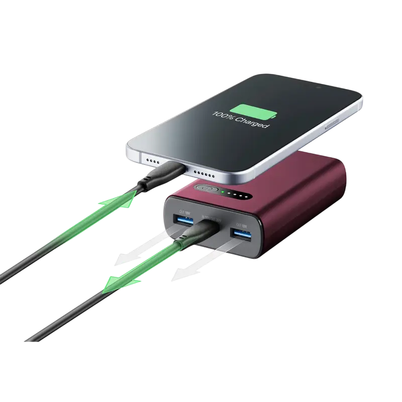 Încărcător portabil Cellularline Fast PD 20W, 10000mAh, Roșu