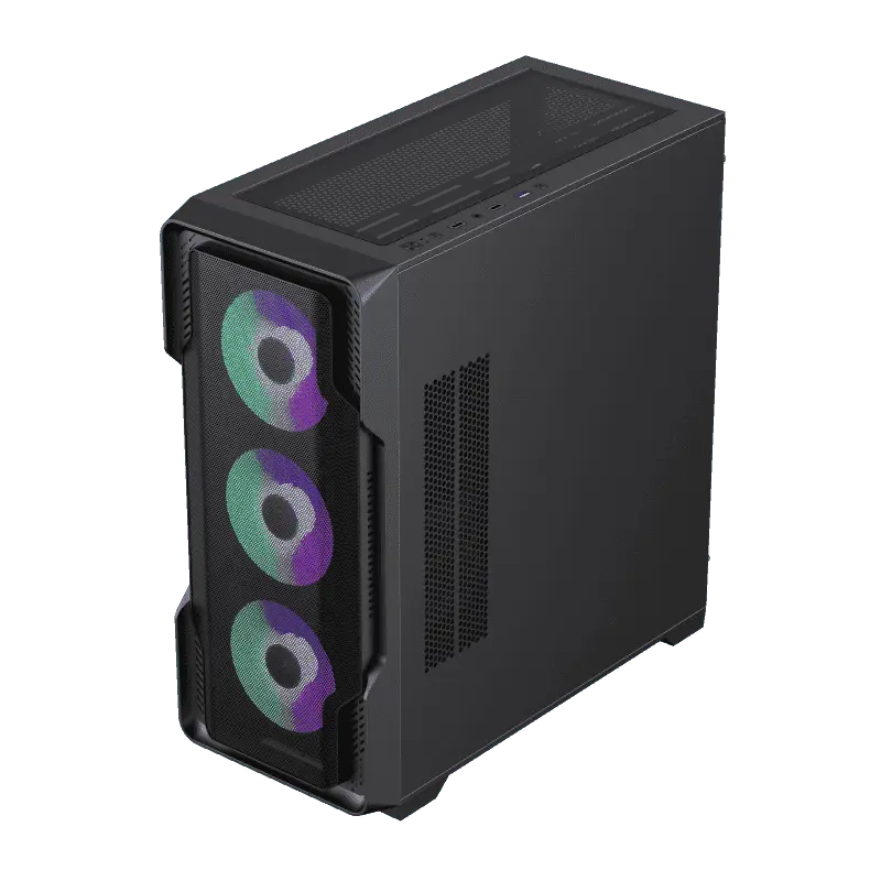 Carcasa computer Gamemax Siege, Midi-Tower, fără sursă de alimentare, negru