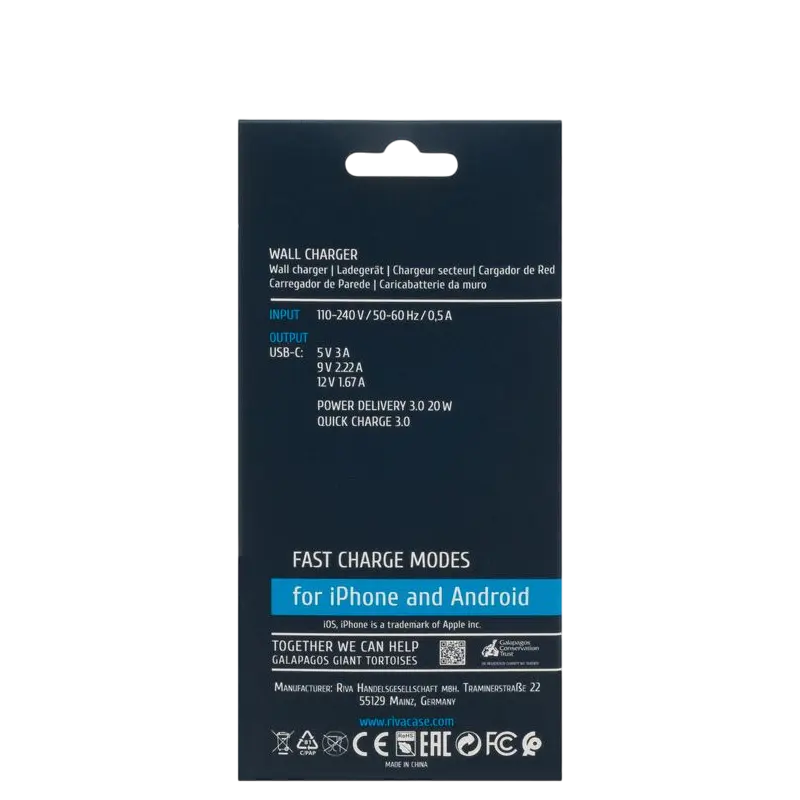 Încărcător Rivacase PS4101 W00, 20W, Alb