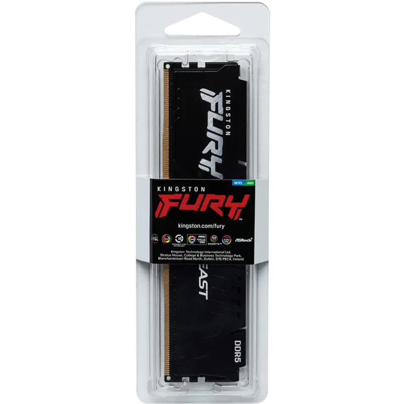 Memorie RAM Kingston FURY Beast, DDR5 SDRAM, 6400 MHz, 16GB, KF564C32BB-16