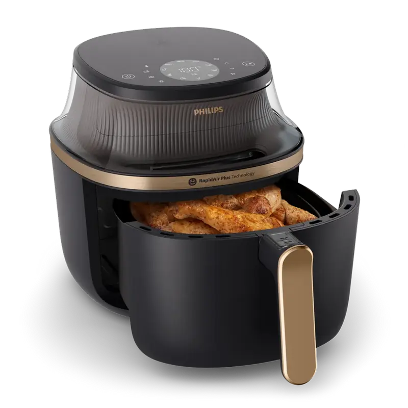 Friteuză cu aer cald Philips NA332/00, Negru | Auriu