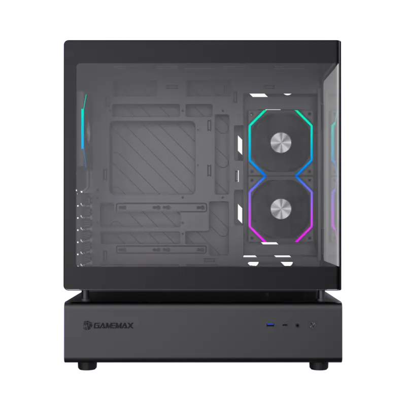 Carcasă PC Gamemax N80 BK, Midi-Tower, Fără PSU, Negru