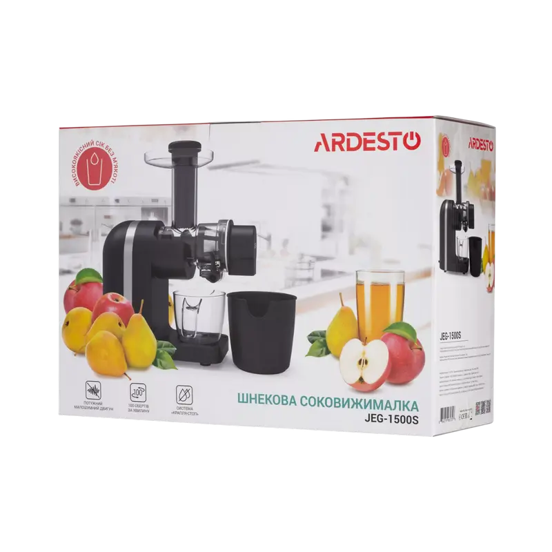Storcător de fructe și legume Ardesto JEG-1500S, Negru