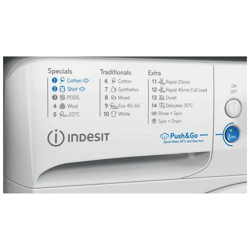 Mașină de spălat Indesit BWE 81295X WV, 8kg, Alb