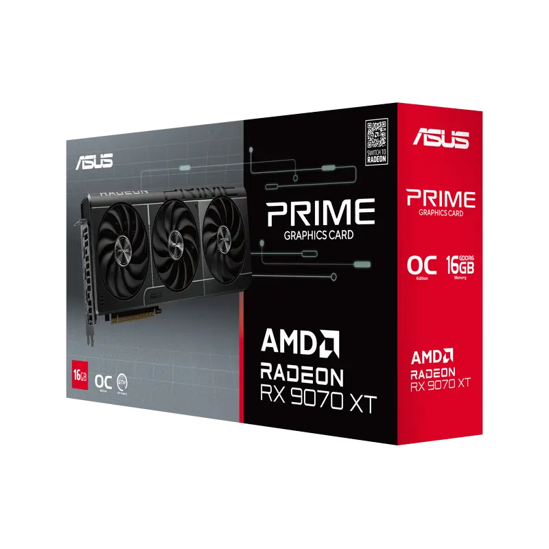 Placă Video ASUS PRIME-RX9070XT-O16G, 16GB GDDR6 256bit