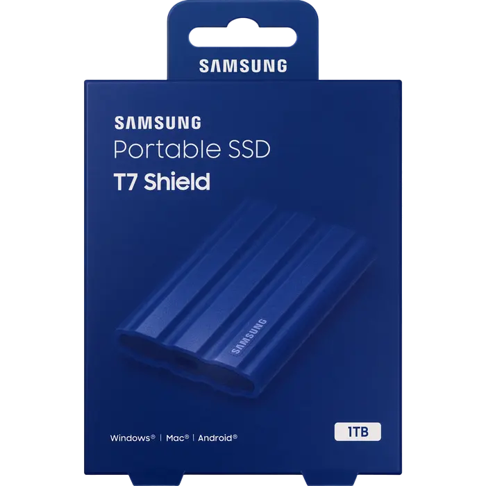 SSD portabil extern Samsung T7 Shield, 1 TB, Albastru (MU-PE1T0R/EU)