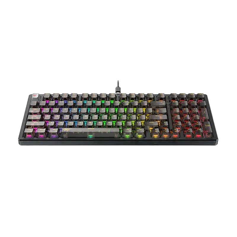 Клавиатура Havit KB875L, Проводное, Прозрачный