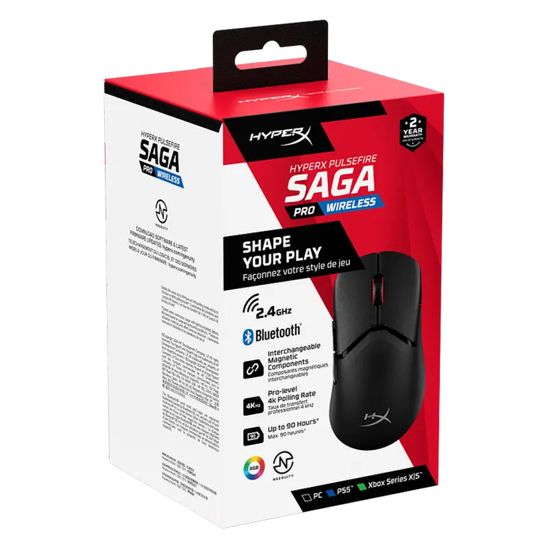 Mouse de gaming HyperX Pulsefire Saga Pro, Negru
