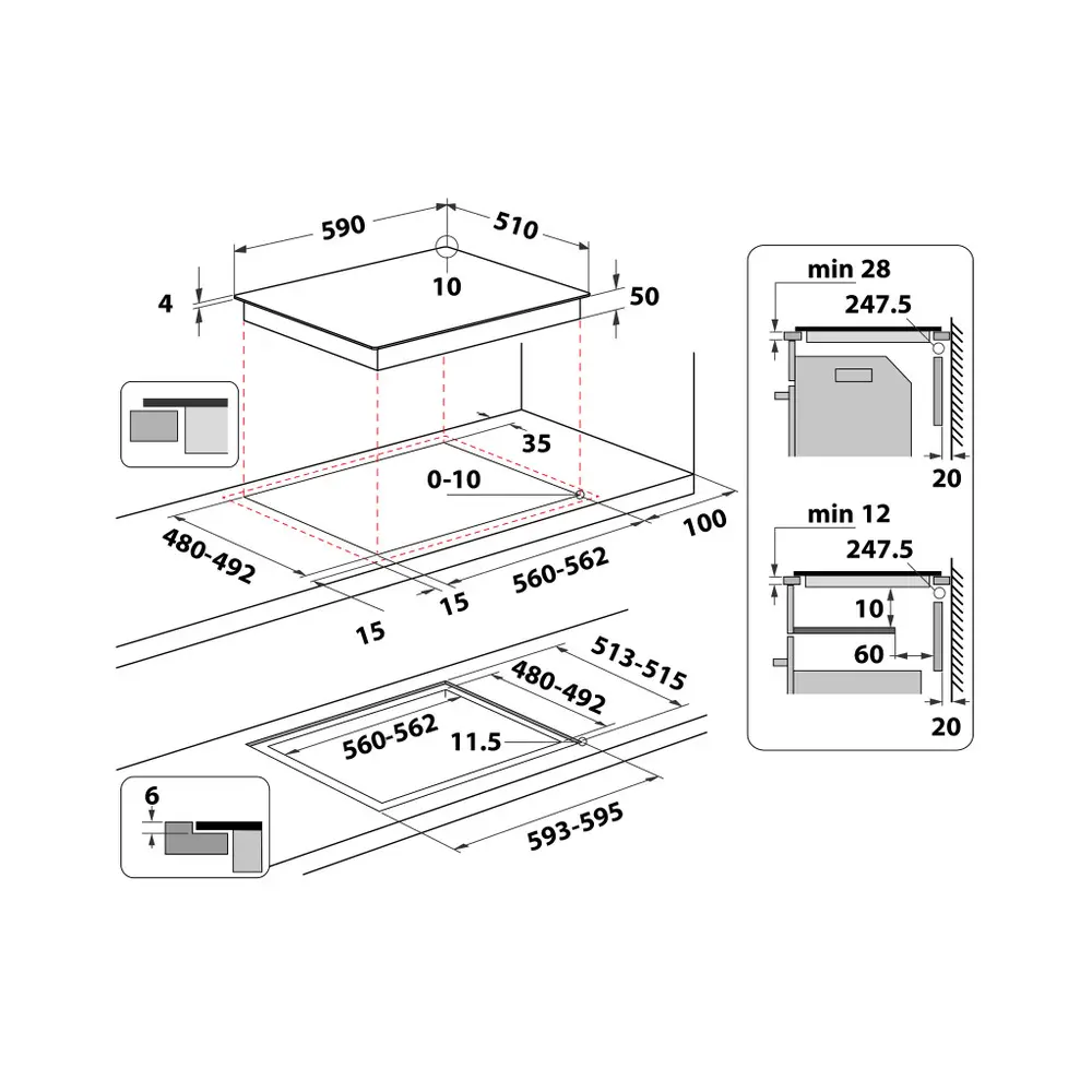 Plită cu inducție Whirlpool WL B8160 NE, Negru