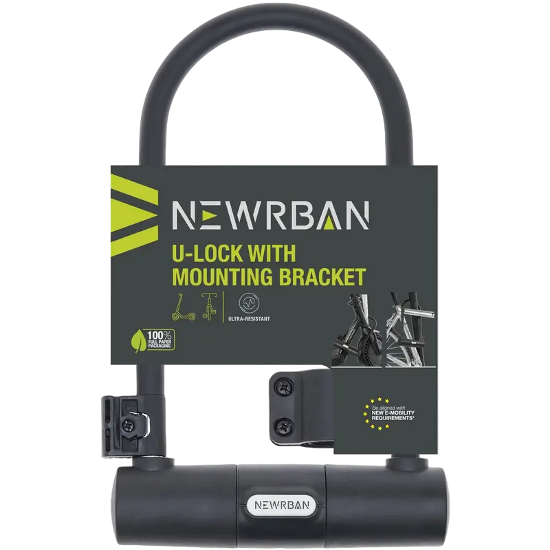 Lacăt Newrban U-lock with mounting bracket, Negru
