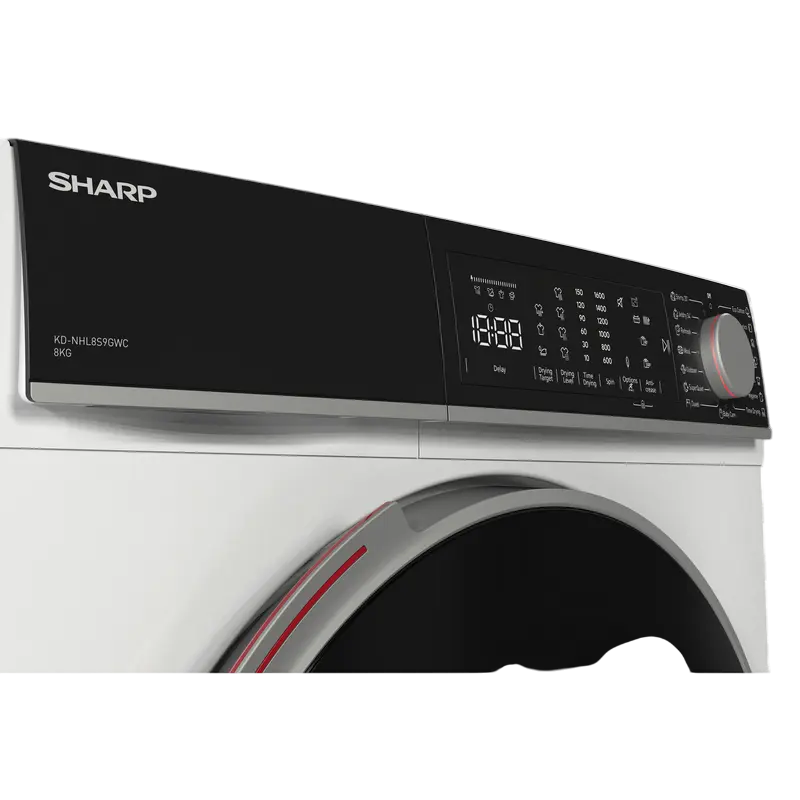 Uscător de rufe Sharp KD-NHL9S9GWC-EE, 9kg, Alb
