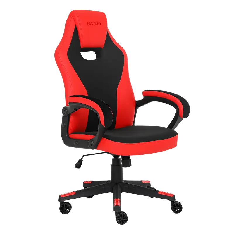 Scaun Gaming HATOR Flash, Țesătură, PU Piele, Negru | Roșu