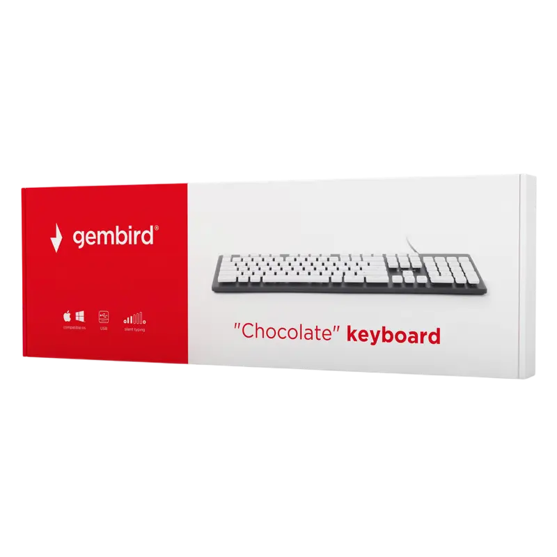 Tastatură Gembird KB-CH-01, cu fir, negru | alb
