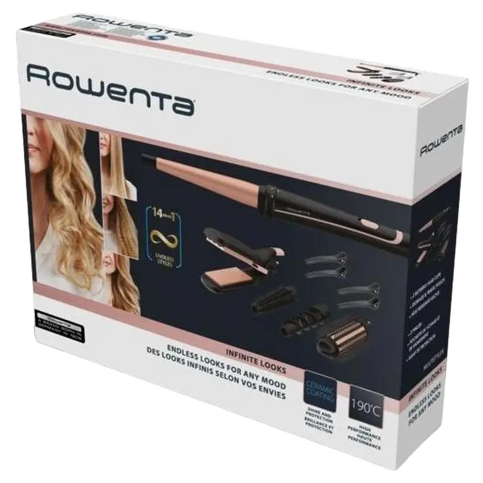 Styler Rowenta CF4231F0, Negru | Roz