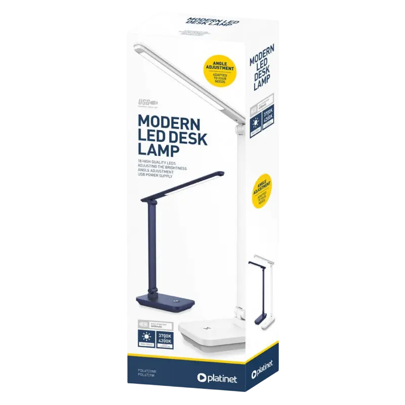Lampa de birou Platinet PDL6731W, Alb