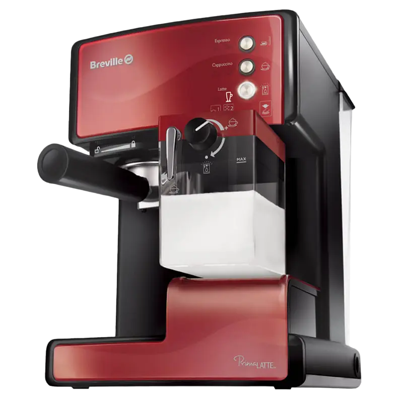 Cafetiera manuala Breville Prima Latte VCF046X-DIM, 1050W, Roșu